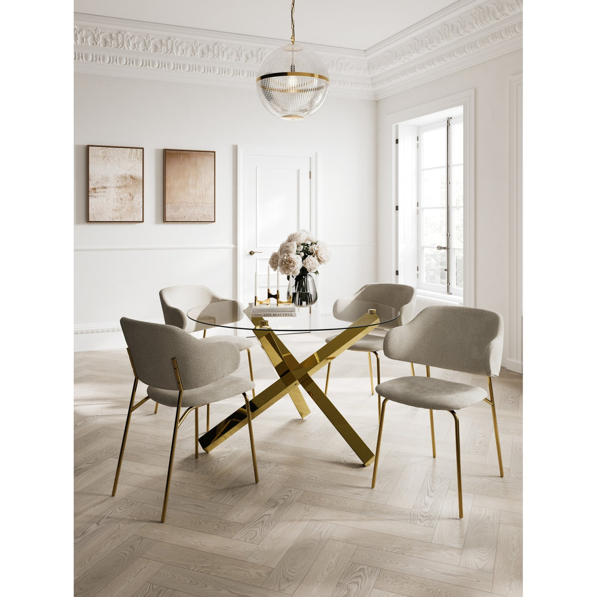 Dorchester Dining Chair - Wheat with Gold (2 Pack)