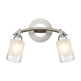 Campani 2 light wall light in chrome and satin nickel finish