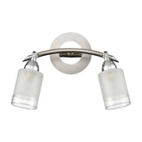 Campani 2 light wall light in chrome and satin nickel finish, unlit