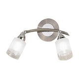 Campani 2 light wall light in chrome and satin nickel finish, alternative view