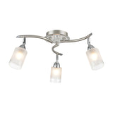 Campani 3 light ceiling light in chrome and satin nickel finish