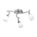 Campani 3 light ceiling light in chrome and satin nickel finish, alternative view