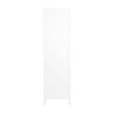Dreamer 2 door kids wardrobe in white, tall flat-front MDF cabinet with slim frame edges, shown closed on a plain white background.
