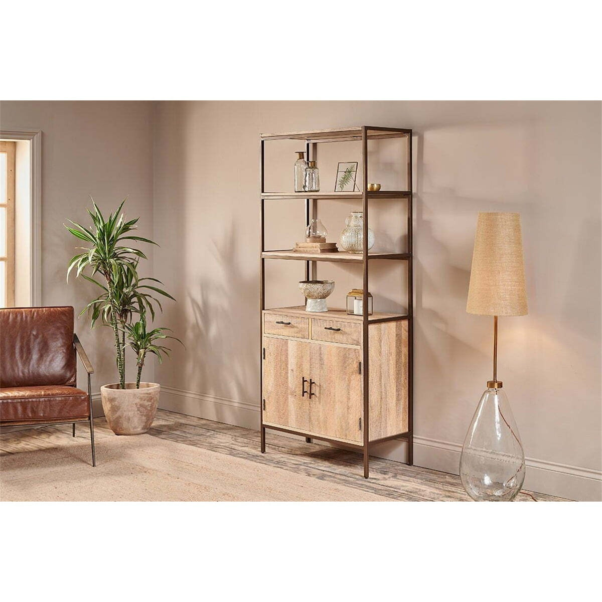 Dasai Mango Wood & Iron Storage Unit - Natural