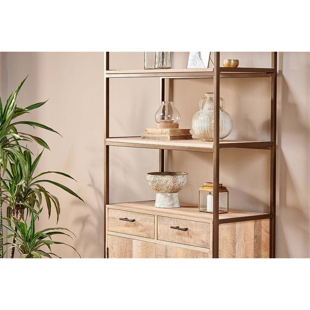 Dasai Mango Wood & Iron Storage Unit - Natural