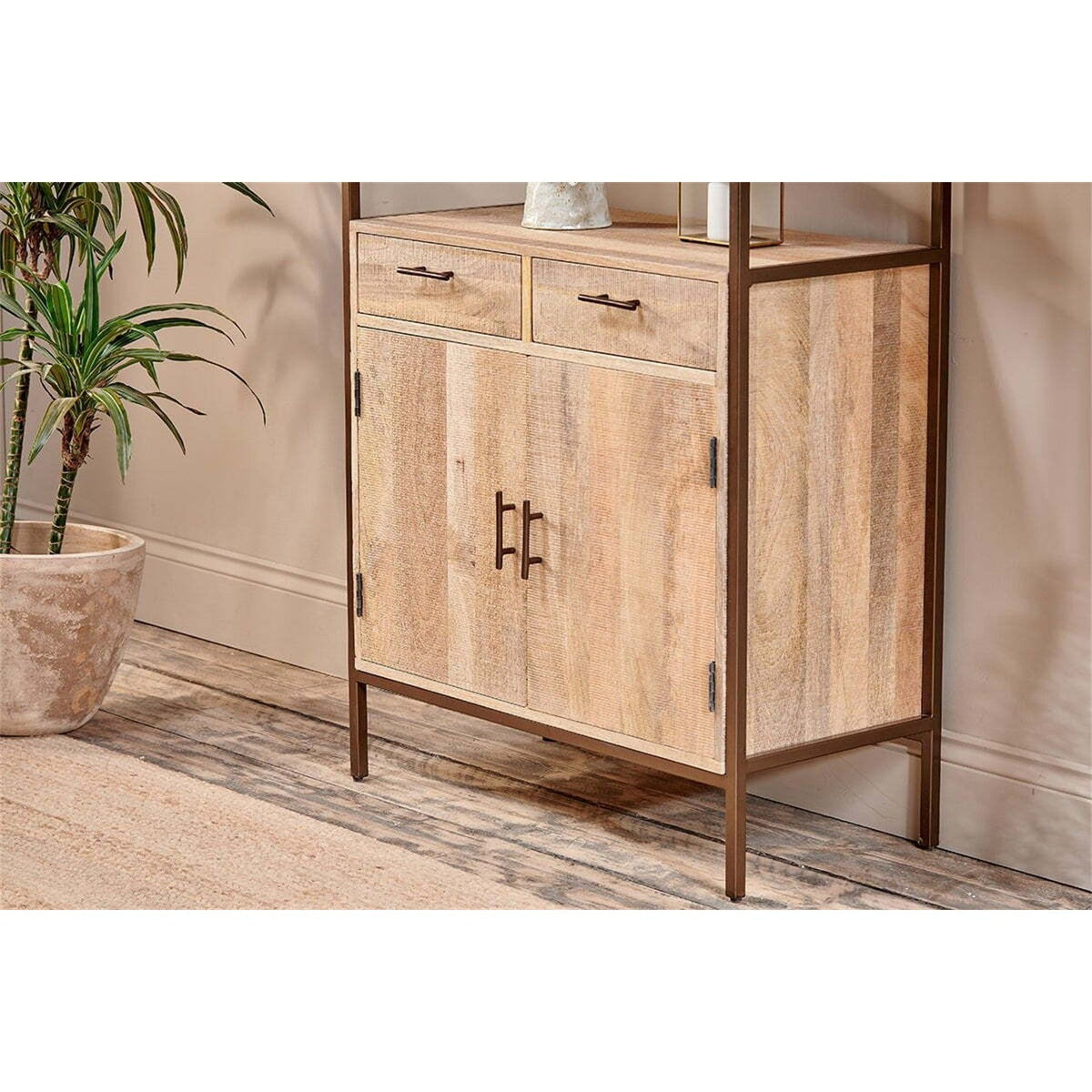 Dasai Mango Wood & Iron Storage Unit - Natural