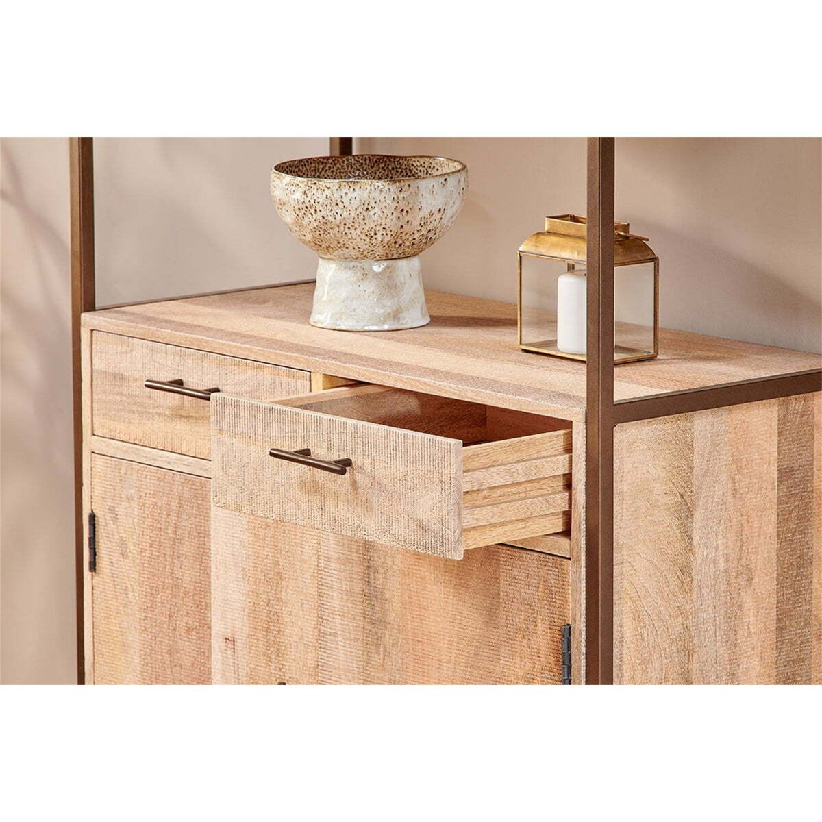 Dasai Mango Wood & Iron Storage Unit - Natural