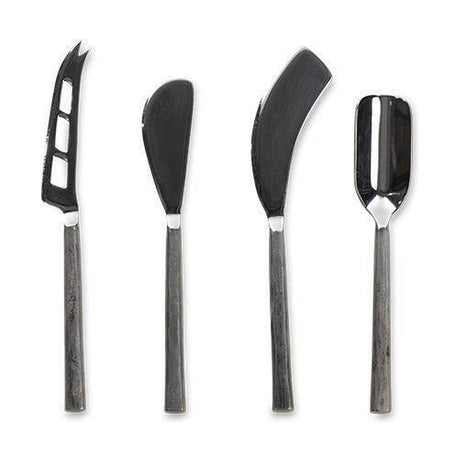 Darsa Cheese Knife Set - Brushed Silver - Set of 4