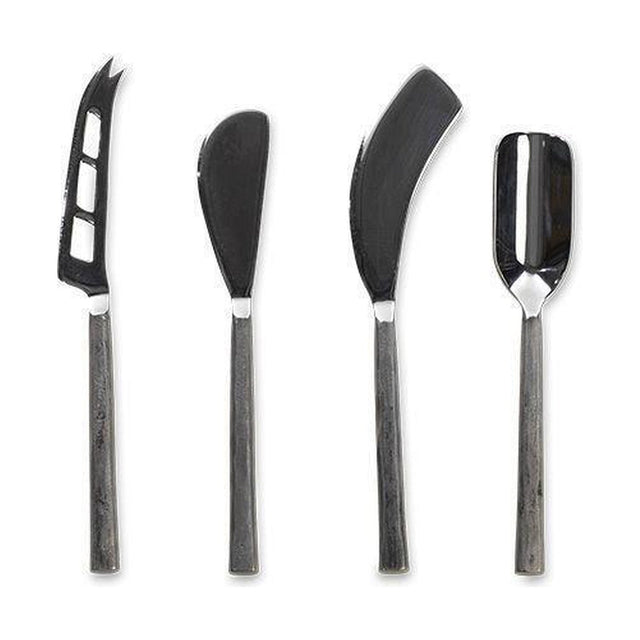 Darsa Cheese Knife Set - Brushed Silver - Set of 4