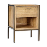Dasai Mango Wood & Iron Bedside Table - Natural