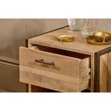 Dasai Mango Wood & Iron Bedside Table - Natural