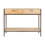 Dasai Mango Wood & Iron Console Table - Natural