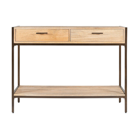 Dasai Mango Wood & Iron Console Table - Natural