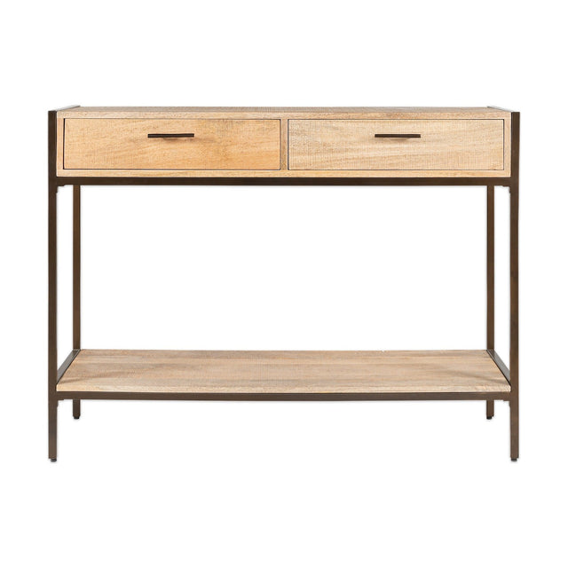 Dasai Mango Wood & Iron Console Table - Natural