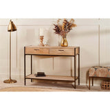 Dasai Mango Wood & Iron Console Table - Natural