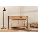 Dasai Mango Wood & Iron Console Table - Natural