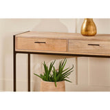Dasai Mango Wood & Iron Console Table - Natural