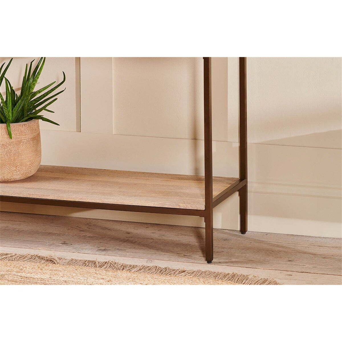 Dasai Mango Wood & Iron Console Table - Natural
