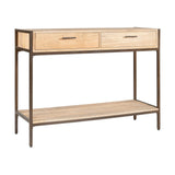 Dasai Mango Wood & Iron Console Table - Natural