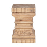 Disha Carved Mango Wood Side Table - Natural