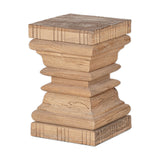 Disha Carved Mango Wood Side Table - Natural