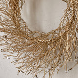 Danvi Christmas Glass Drop Wreath - Brass & Clear