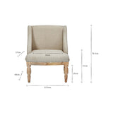 Elbu Deconstructed Linen Armchair - Stone