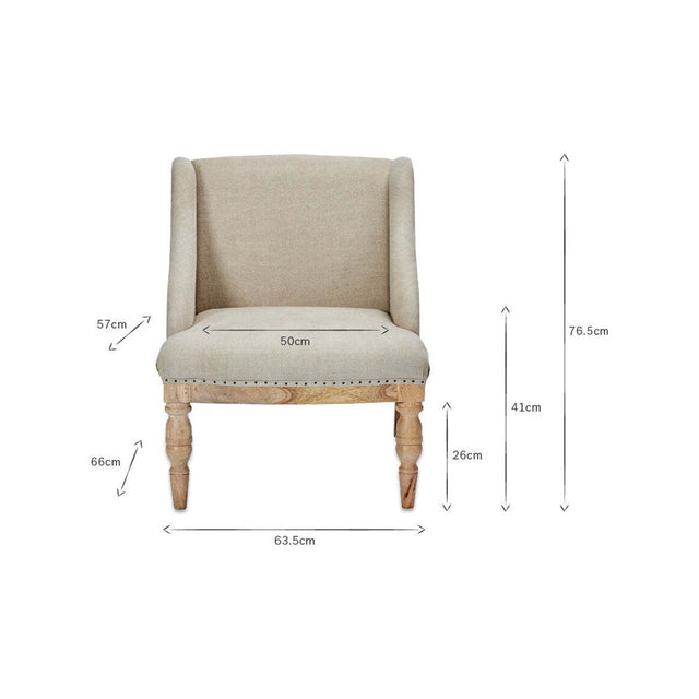 Elbu Deconstructed Linen Armchair - Stone