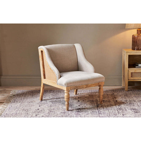 Elbu Deconstructed Linen Armchair - Stone