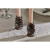 Elagalu Pine Cone Candle Stick - Rust - Set of 2 in a dining room, view 3
