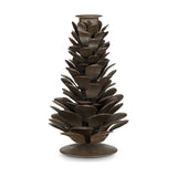 Elagalu Pine Cone Christmas Candle Holder - Rust