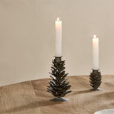 Elagalu Pine Cone Christmas Candle Holder - Rust