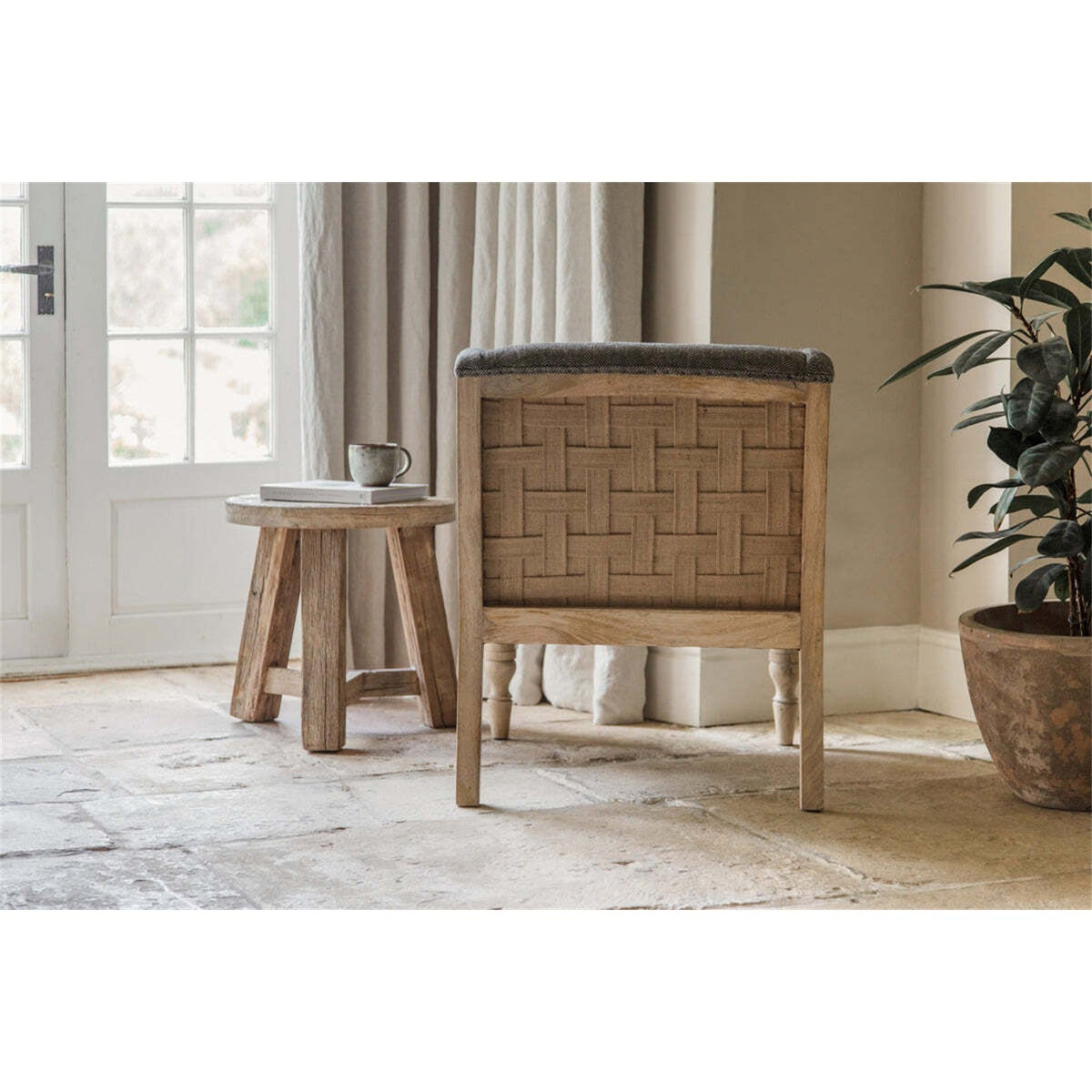 Elbu Deconstructed Jacquard Weave Armchair - Charcoal