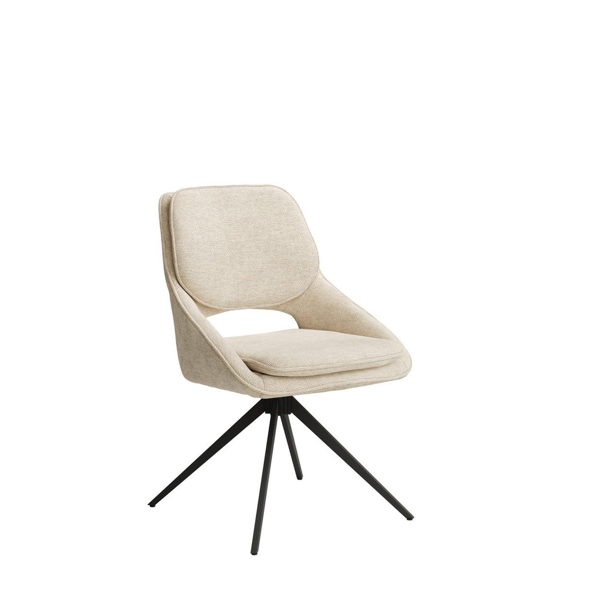 Edisto Dining Chair - Off-White with Black