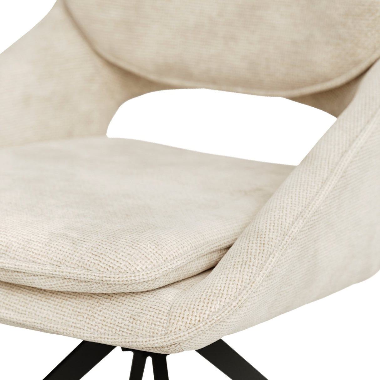 Edisto Dining Chair - Off-White with Black