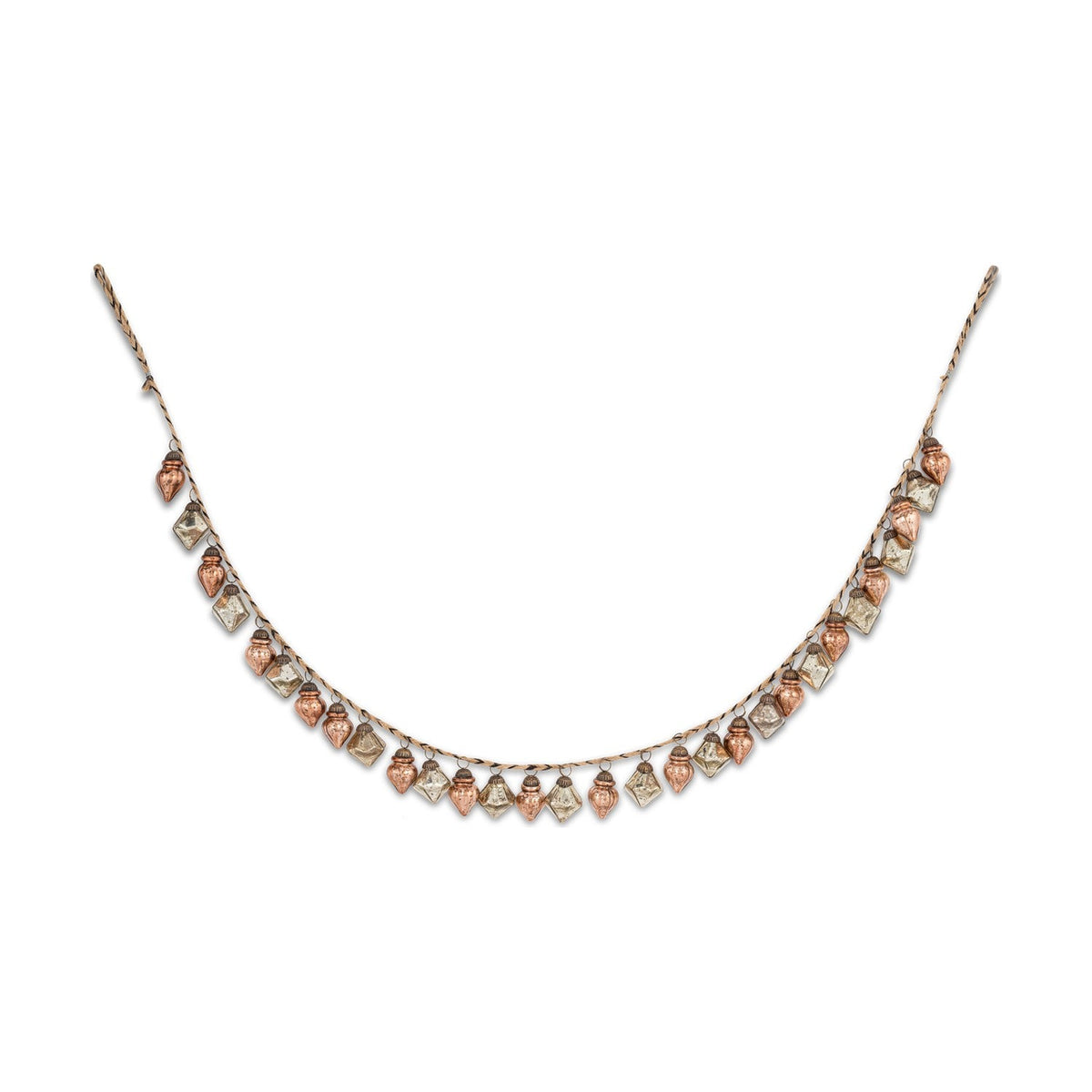 Ekiti 130cm Bauble Garland - Antique Gold & Rust