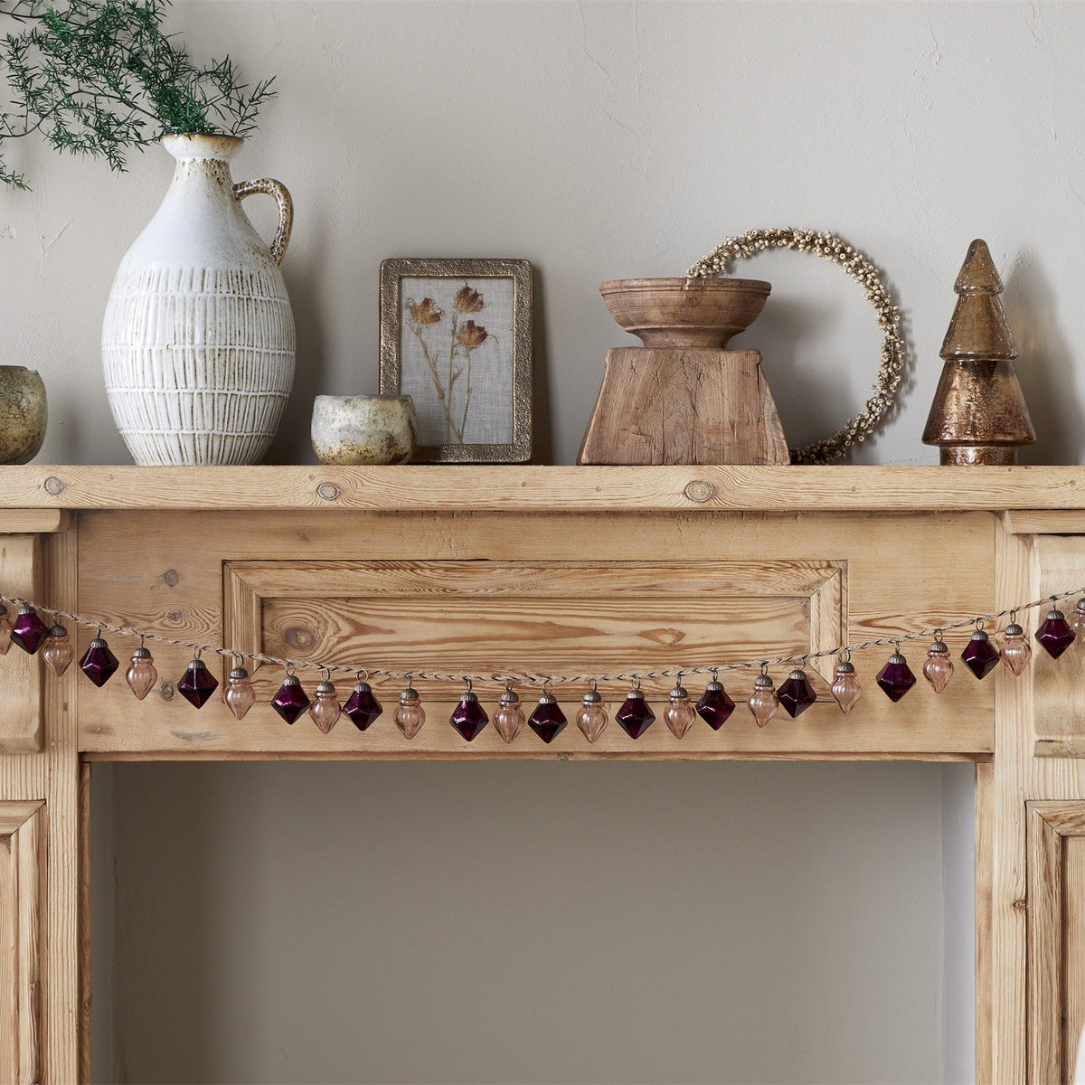 Ekiti 110cm Bauble Garland - Ruby & Copper