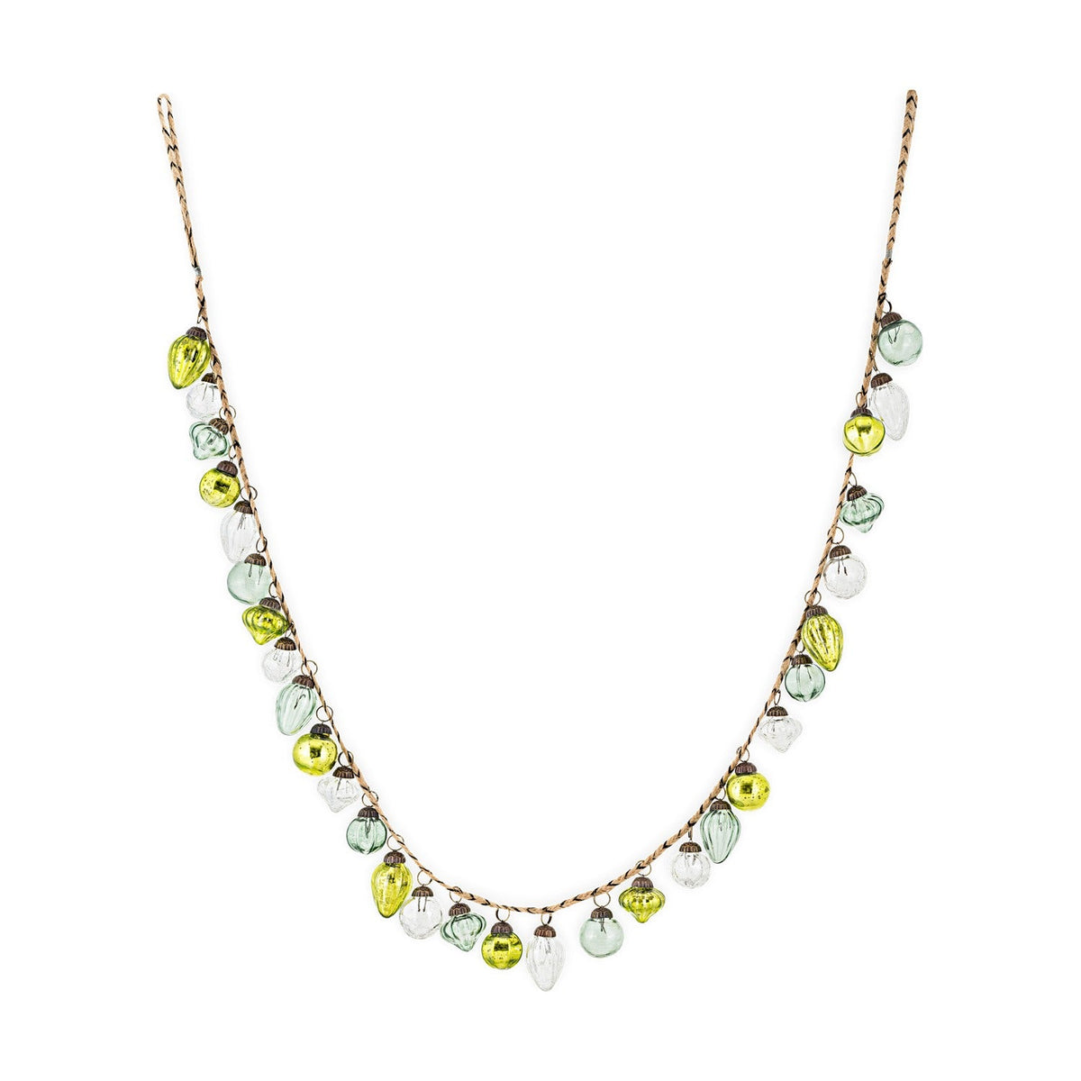Ekiti 110cm Bauble Garland - Mixed Green & Clear