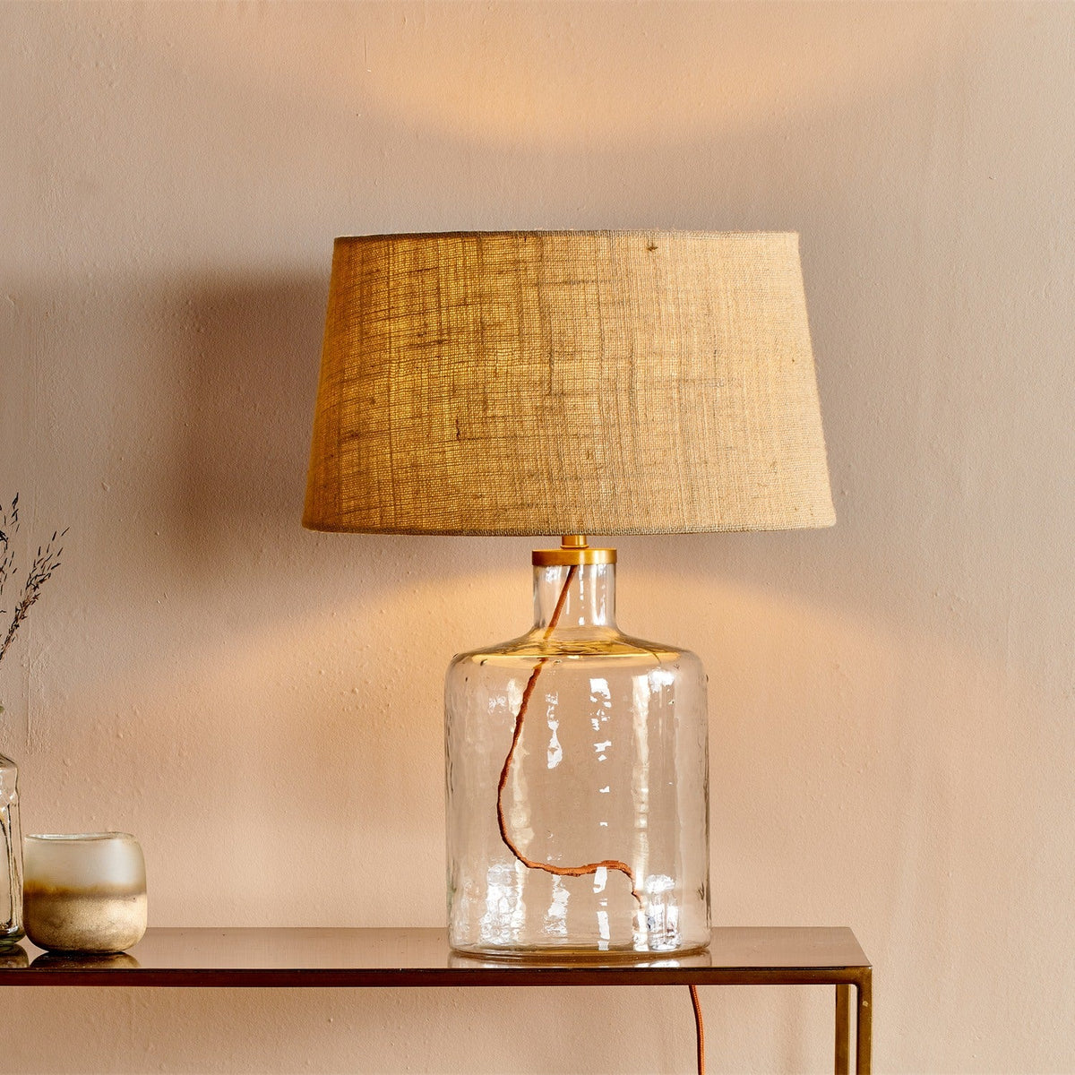 Edina Small Recycled Glass Table Lamp Base - Clear
