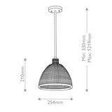 Hampstead 1 Light Pendant Light - Black
