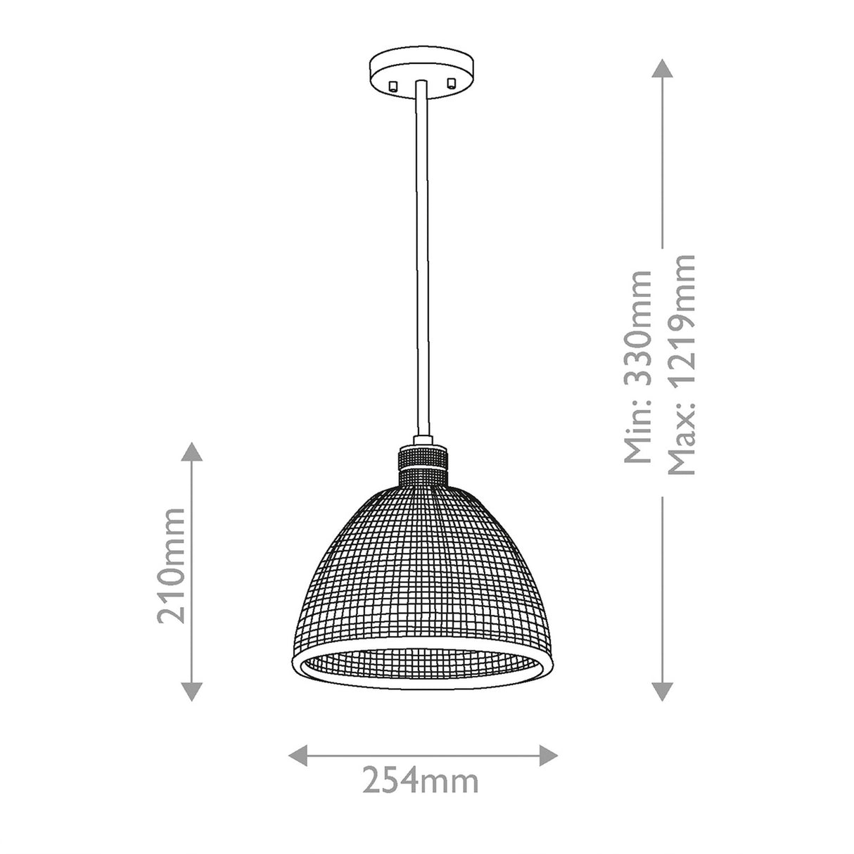 Hampstead 1 Light Pendant Light - Painted Natural Brass