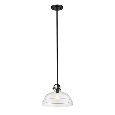 Hampton 1 Light Glass Pendant Light - Graphite