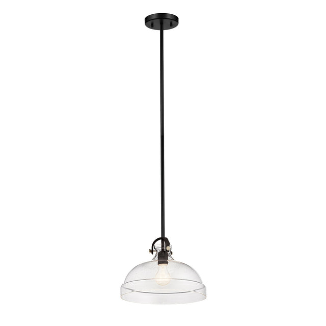 Hampton 1 Light Glass Pendant Light - Graphite