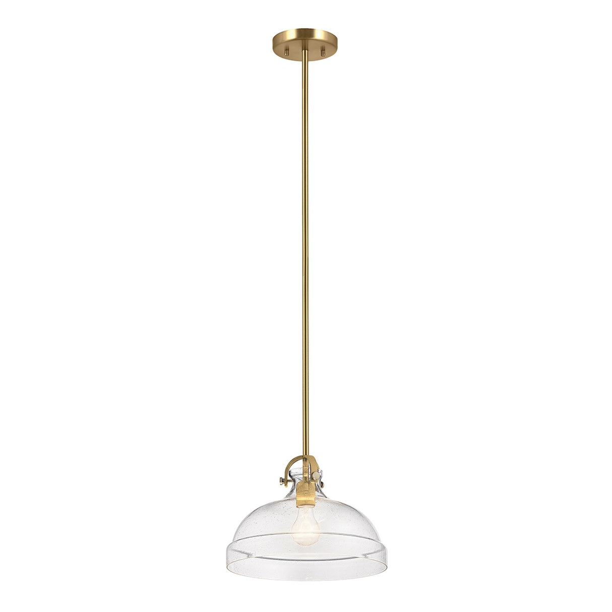 Hampton 1 Light Pendant Light - Painted Natural Brass