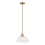 Hampton 1 Light Pendant Light - Painted Natural Brass