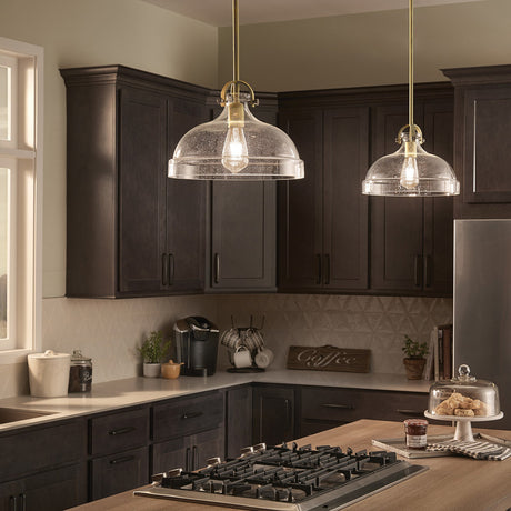 Hampton 1 Light Pendant Light - Painted Natural Brass