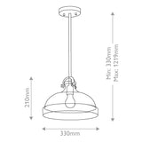 Hampton 1 Light Pendant Light - Painted Natural Brass