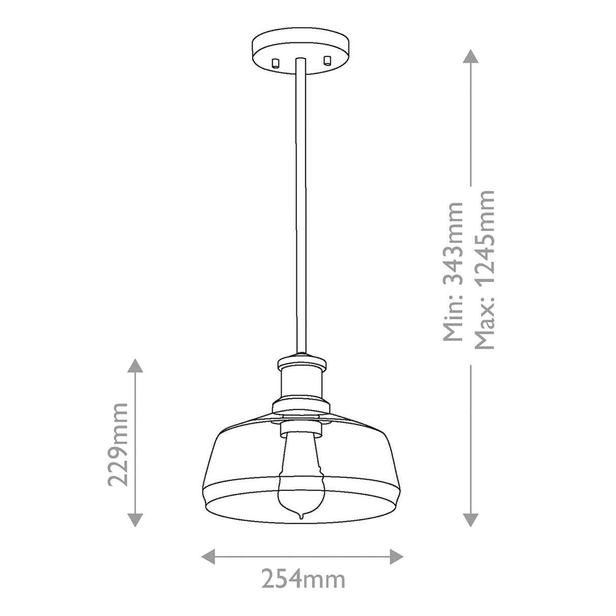 Notting Hill 1 Light Pendant Light - Graphite