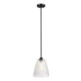 Windsor 1 Light Pendant Light - Black with Clear Faceted Glass