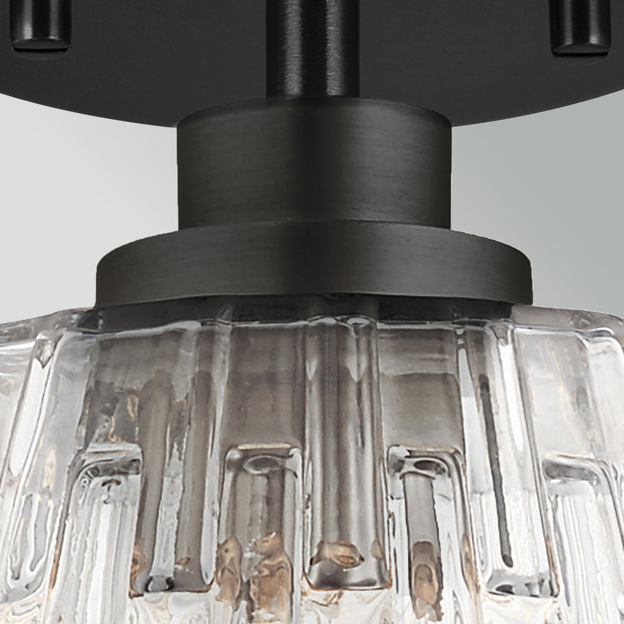 Windsor 1 Light Pendant Light - Black with Clear Faceted Glass